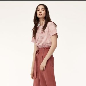 ARITZIA WILFRED PINK PAISLEY CROP TOP